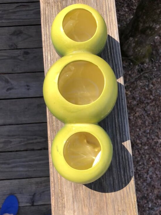 Vintage Hull Pottery 3 Orb Planter No Chips Found - Picture 5 of 7